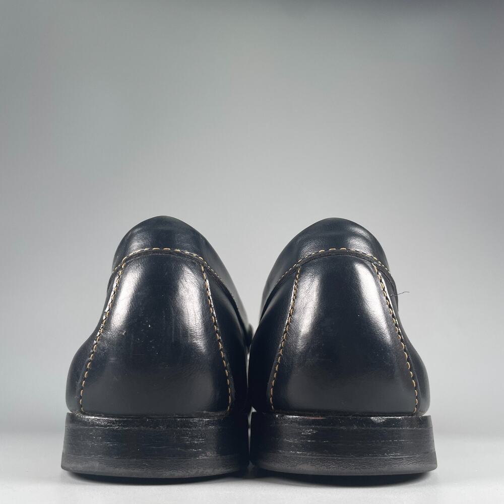 G.H. Bass Weejuns Mens Size 9.5 Black Leather Gray Wool Slip On Penny Loafer GUC - Picture 3 of 9